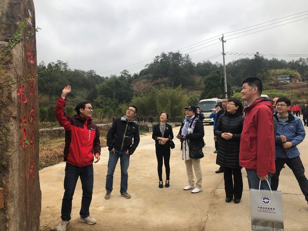 与会代表考察杞溪地质科普广场 (复制)